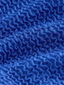 Badkleding|Next - Surfbadpak met lange mouwen Kobaltblauw met kreukeltextuur