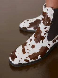 Boots|Next Koeienprint leer - Forever Comfort® Chelsea-enkellaarzen