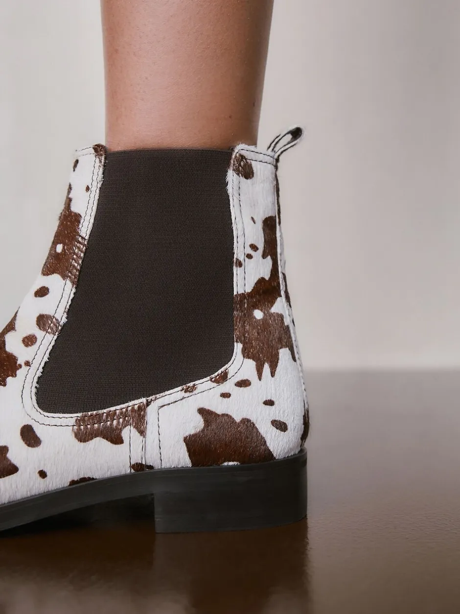 Boots|Next Koeienprint leer - Forever Comfort® Chelsea-enkellaarzen
