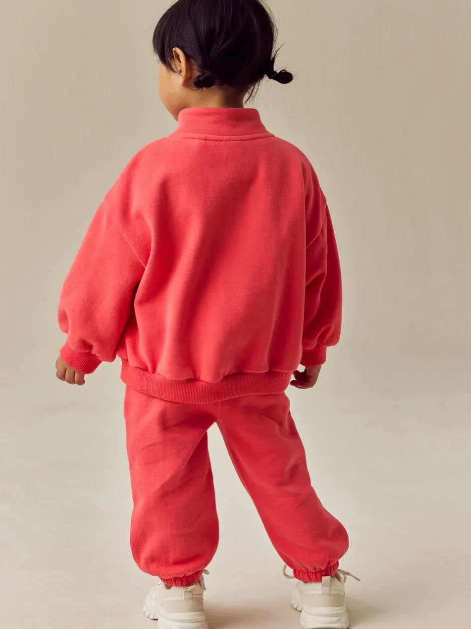 Sweaters En Hoody´S|Next Koraalrood - Sweatshirt met kwartrits (3mnd -7jr)