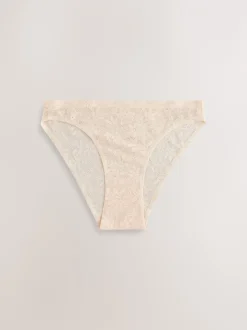 Onderbroeken*Next - All-Over Lace No VPL Knickers 3 Pack Koraalroze