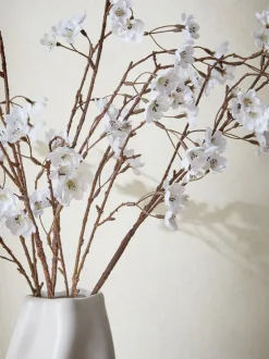 Kunstbloemen|Next Kunstbloesemstelenarrangement in witte keramische vaas