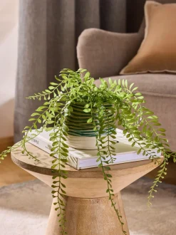 Kunstbloemen*Next Kunsthangplant in reactieve keramische pot