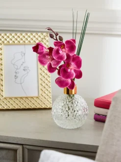 Kunstbloemen*Next Kunstorchidee in gefacetteerde glazen vaas