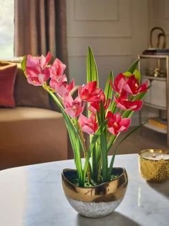 Kunstbloemen|Next Kunstorchidee in gouden keramiekpot