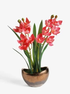 Kunstbloemen|Next Kunstorchidee in gouden keramiekpot