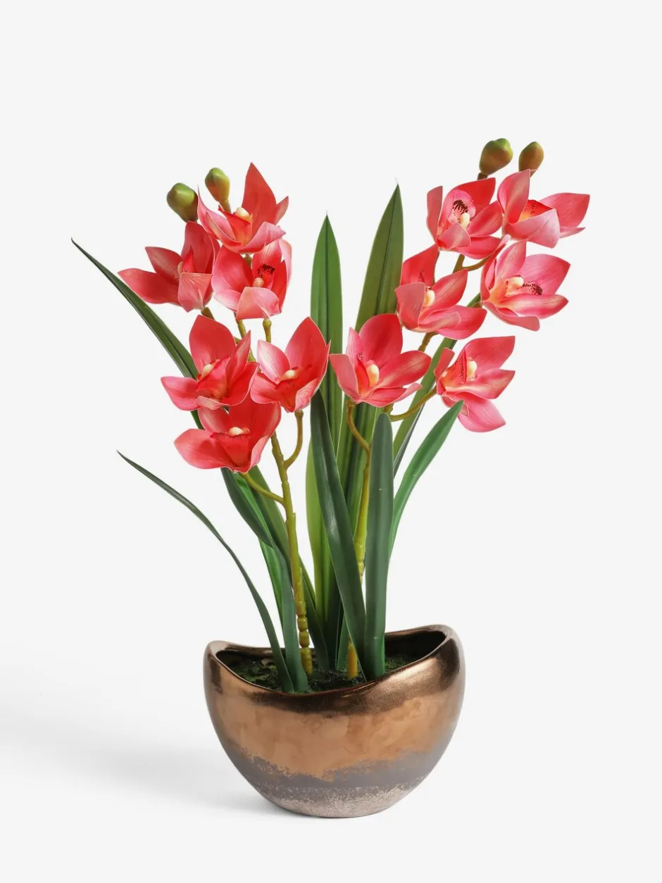 Kunstbloemen|Next Kunstorchidee in gouden keramiekpot