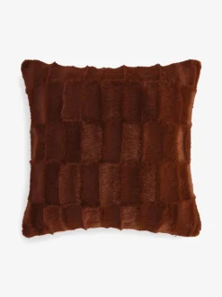 Kussentjes En Plaids|Kussentjes En Plaids*Next Kussen van imitatiebont met textuur en ruit Oranje