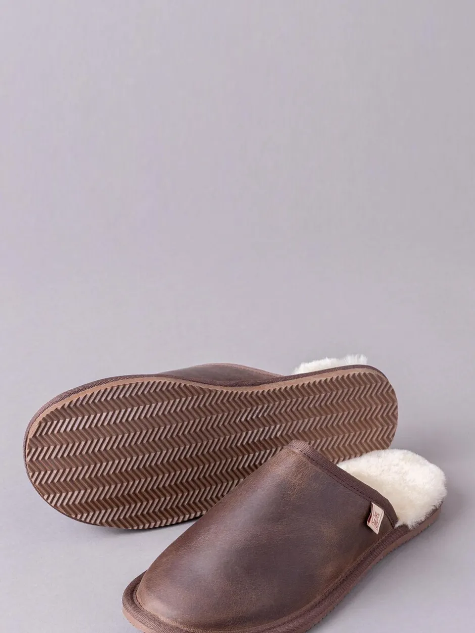 Pantoffels*Lakeland Leather leren pantoffels voor heren