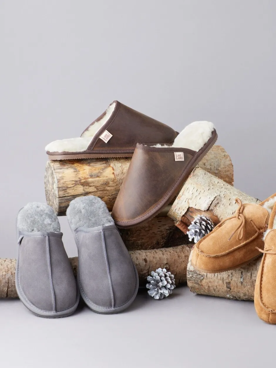 Pantoffels*Lakeland Leather leren pantoffels voor heren