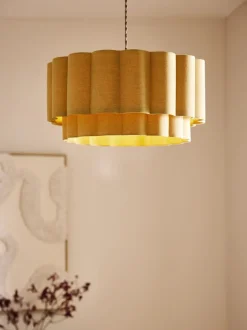 Lampenkappen|Verlichting|Next Larson - Eenvoudig te installeren plafondlamp Okergeel