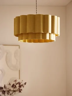 Lampenkappen|Verlichting|Next Larson - Eenvoudig te installeren plafondlamp Okergeel