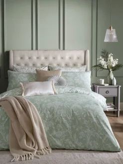 Laura Ashley|Laura Ashley 100% Cotton Percale 200 Thead Count Lloyd Duvet Cover and Pillowcase Set