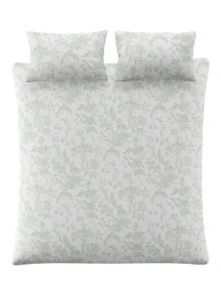 Laura Ashley|Laura Ashley 100% Cotton Percale 200 Thead Count Lloyd Duvet Cover and Pillowcase Set