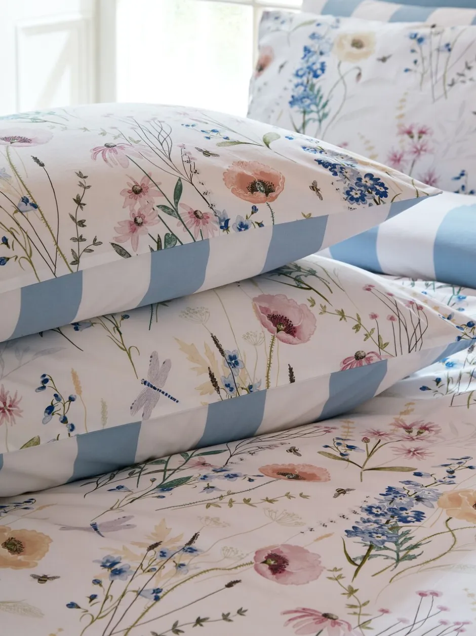 Laura Ashley|Laura Ashley 100% Cotton Percale 200 Thead Count Alford Meadow Duvet Cover and Pillowcase Set