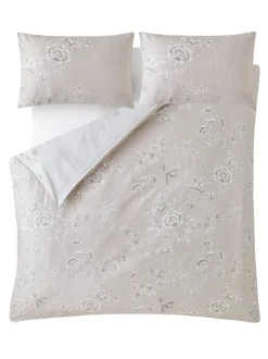 Laura Ashley|Laura Ashley 100% Cotton Sateen 220 Thread Count Rowsham Garden Duvet Cover and Pillowcase Set