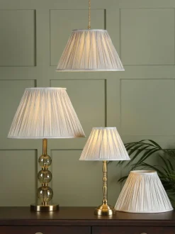 Laura Ashley|Laura Ashley - Fenn - Eenvoudig te verstellen zijden emire-lampenkap Zilver