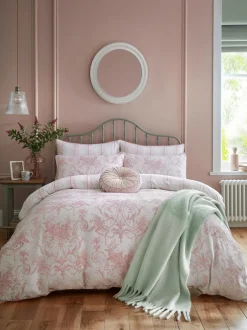 Laura Ashley*Laura Ashley 100% katoensatijn 200 draadtelling Tuileries dekbedovertrek- en kussensloopSet Poederroze