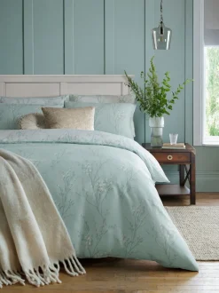 Laura Ashley|Merkbeddengoed*Laura Ashley 100% katoensatijn 200 thread count Pussy Willow Dekbedovertrek- en kussensloopset