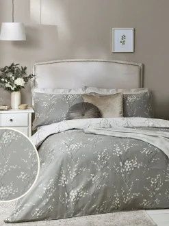Laura Ashley|Merkbeddengoed*Laura Ashley 100% katoensatijn 200 thread count Pussy Willow Dekbedovertrek- en kussensloopset