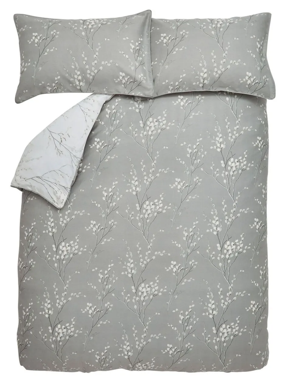 Laura Ashley|Merkbeddengoed*Laura Ashley 100% katoensatijn 200 thread count Pussy Willow Dekbedovertrek- en kussensloopset