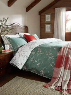 Laura Ashley|Merkbeddengoed|Laura Ashley 100% katoensatijn 200 thread count Pussy Willow Dekbedovertrek- en kussensloopset