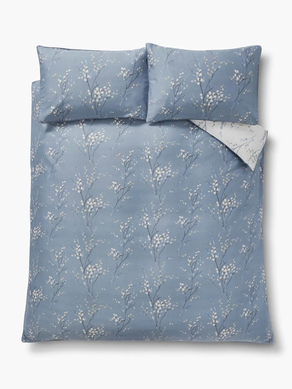 Laura Ashley|Merkbeddengoed|Laura Ashley 100% katoensatijn 200 thread count Pussy Willow Dekbedovertrek- en kussensloopset