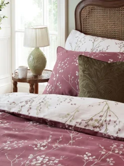 Laura Ashley|Merkbeddengoed|Laura Ashley 100% katoensatijn 200 thread count Pussy Willow Dekbedovertrek- en kussensloopset