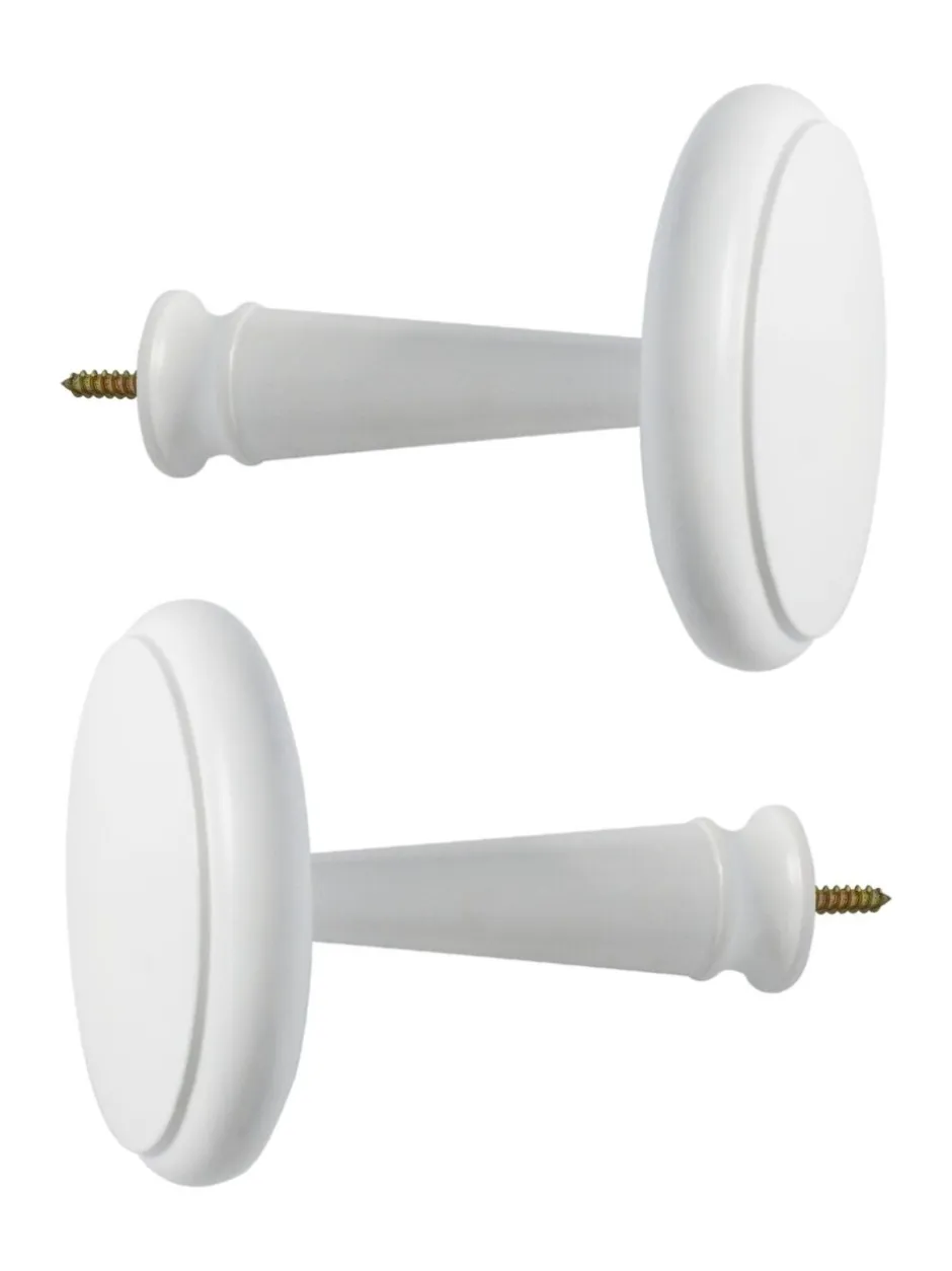 Gordijnroedes En -Accessoires|Laura Ashley 1 paar houten gordijnhouders Wit
