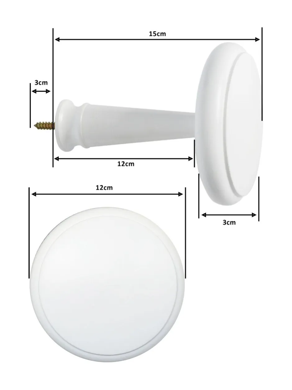 Gordijnroedes En -Accessoires|Laura Ashley 1 paar houten gordijnhouders Wit