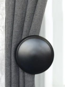 Gordijnroedes En -Accessoires*Laura Ashley 1 paar houten gordijnhouders Zwart
