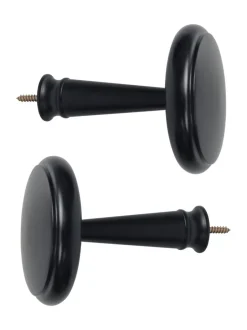 Gordijnroedes En -Accessoires*Laura Ashley 1 paar houten gordijnhouders Zwart