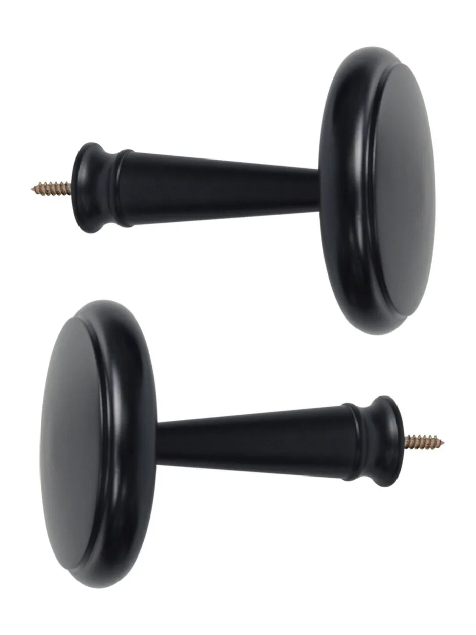 Gordijnroedes En -Accessoires*Laura Ashley 1 paar houten gordijnhouders Zwart