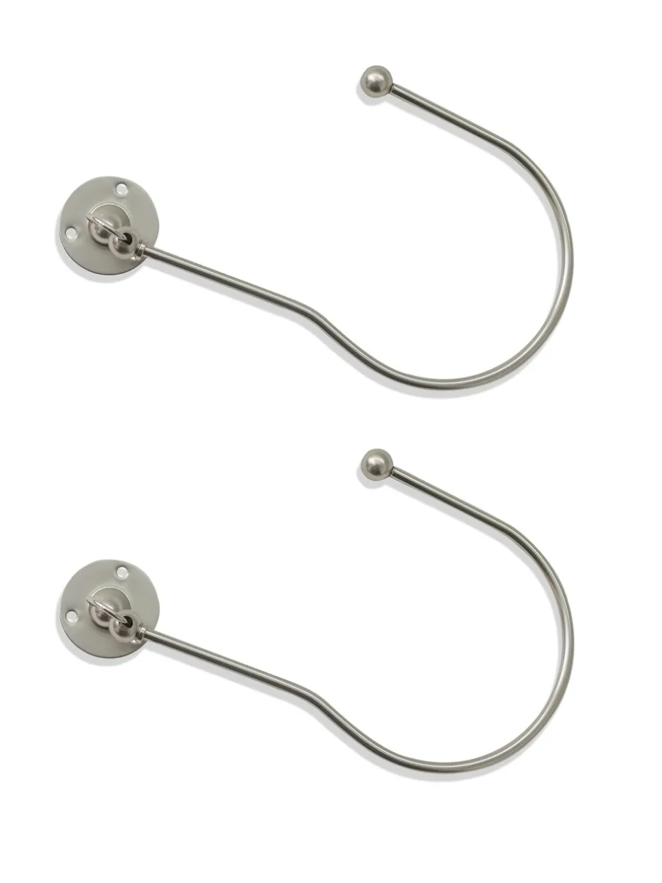Gordijnroedes En -Accessoires*Laura Ashley - Set van 2 Swing-gordijnhouders Matt Nikkel