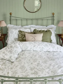 Laura Ashley|Laura Ashley Aneta Floral 100% Cotton Duvet Cover and Pillowcase Set