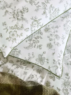 Laura Ashley|Laura Ashley Aneta Floral 100% Cotton Duvet Cover and Pillowcase Set