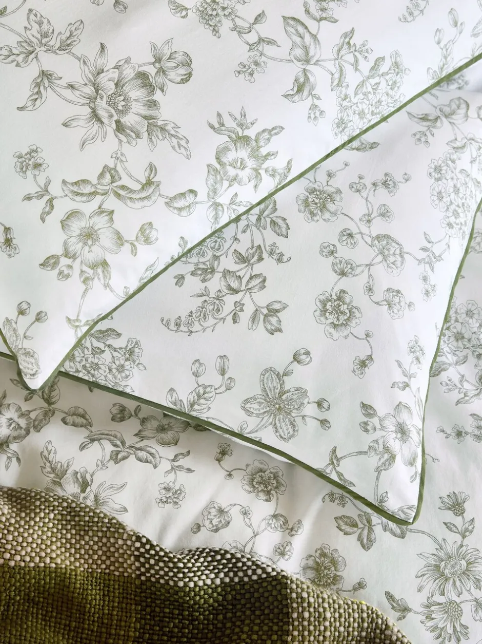 Laura Ashley|Laura Ashley Aneta Floral 100% Cotton Duvet Cover and Pillowcase Set