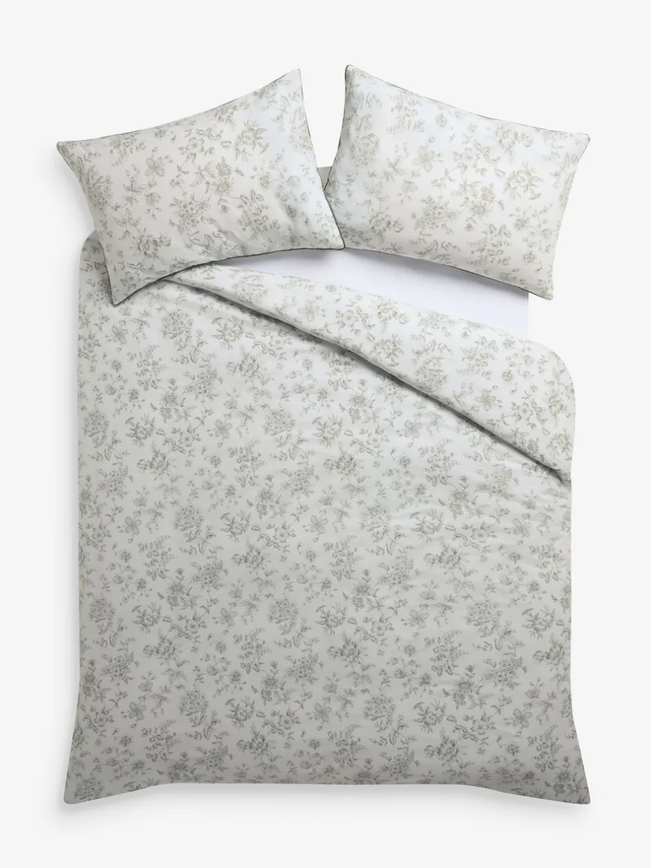 Laura Ashley|Laura Ashley Aneta Floral 100% Cotton Duvet Cover and Pillowcase Set