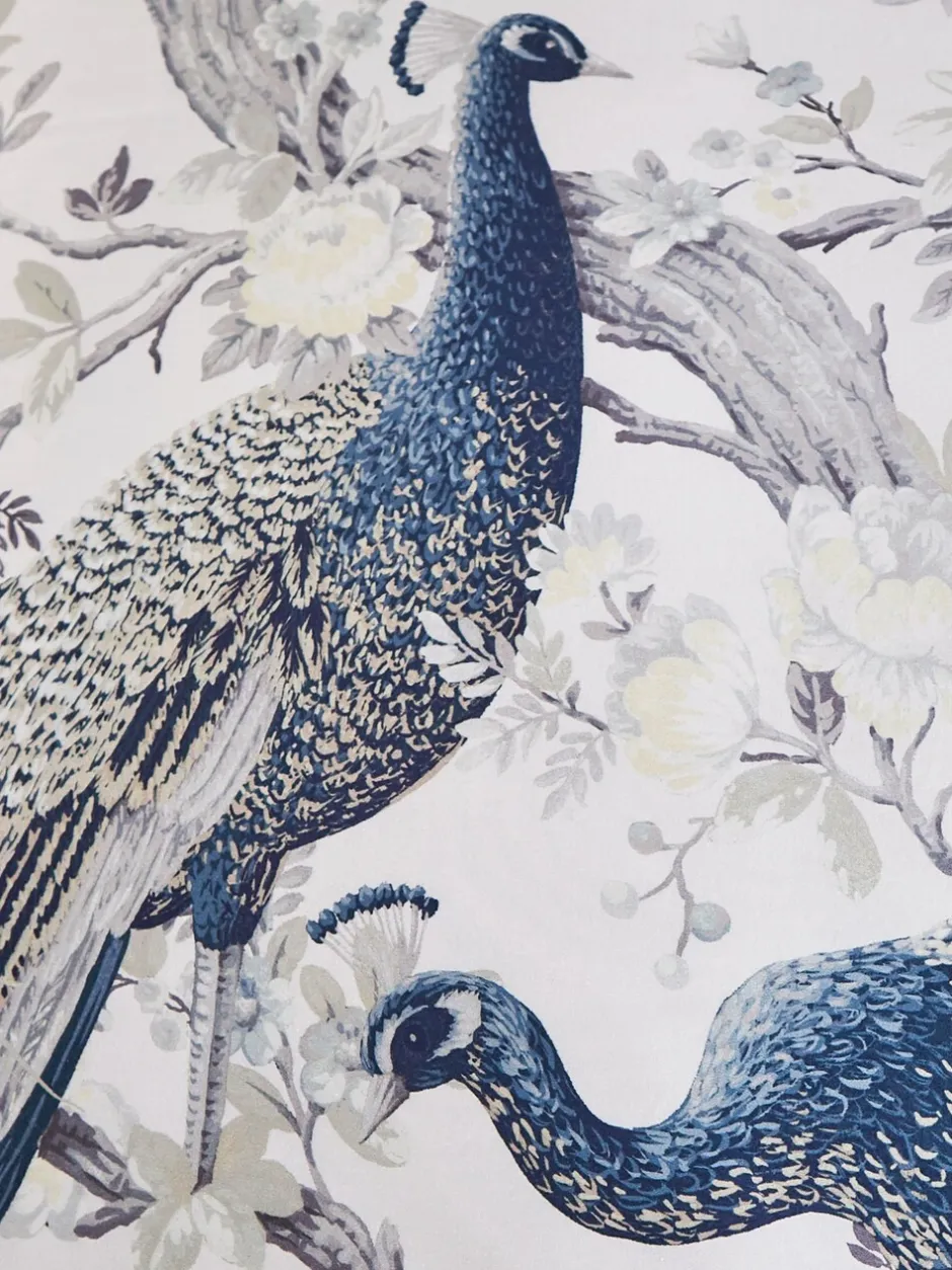Laura Ashley|Merkbeddengoed|Laura Ashley Belvedere 100% katoensatijn 220 -draads dekbedovertrekset met kussenslopen Middernachtelijk blauw