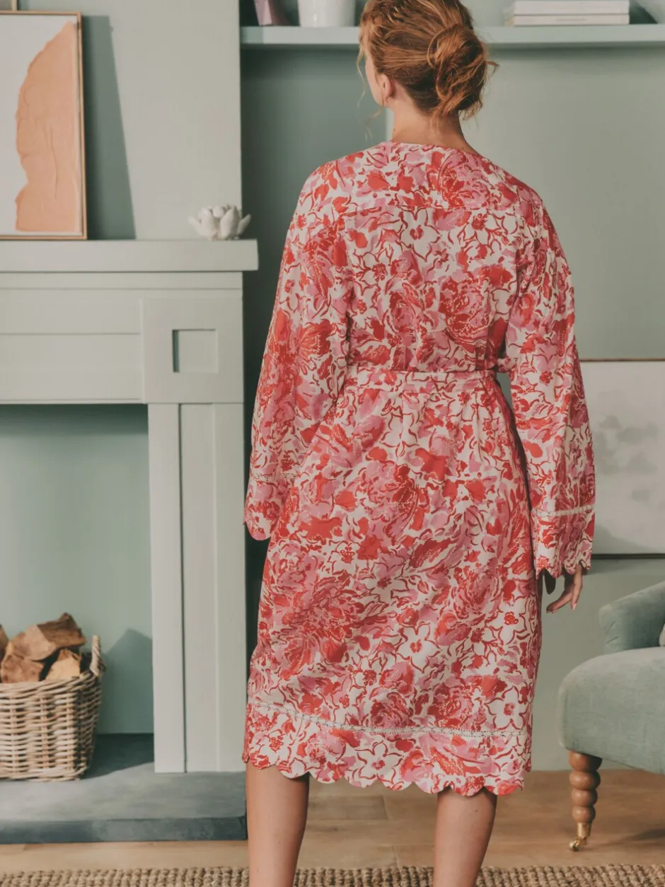 Badjassen*Laura Ashley Cotton Scalloped Woven Robe