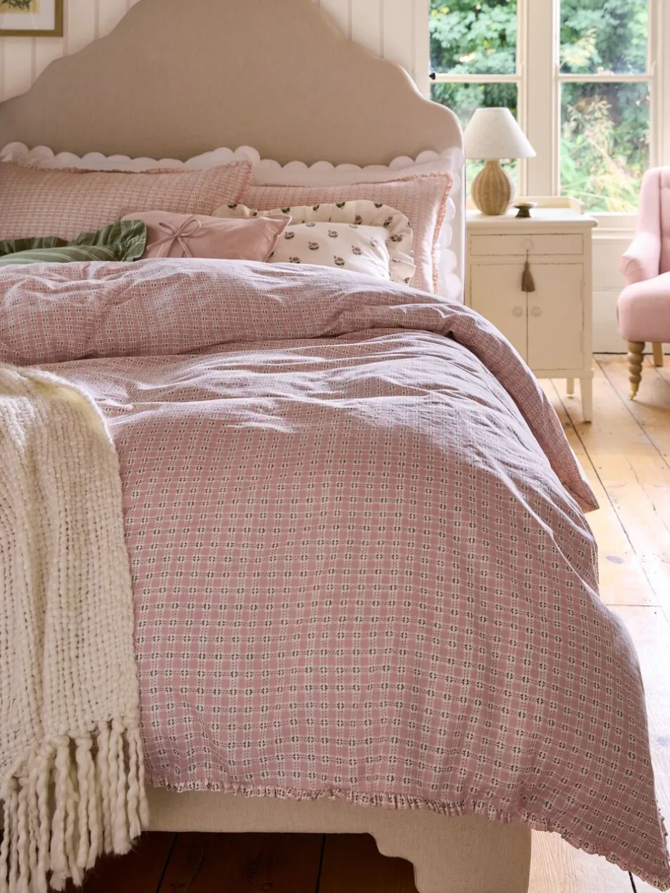 Laura Ashley|Laura Ashley Cresswell Gingham 100% Cotton Duvet Cover and Pillowcase Set