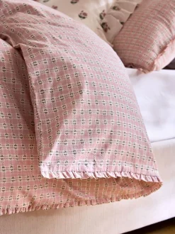 Laura Ashley|Laura Ashley Cresswell Gingham 100% Cotton Duvet Cover and Pillowcase Set