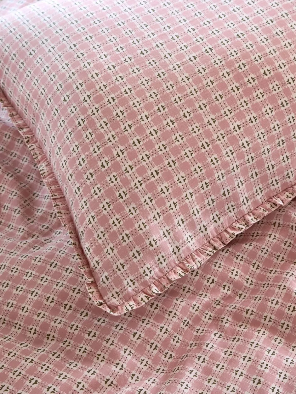 Laura Ashley|Laura Ashley Cresswell Gingham 100% Cotton Duvet Cover and Pillowcase Set