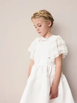 Gebreide Kleding|Laura Ashley Frill Bridesmaid Mesh Cape Cardigan