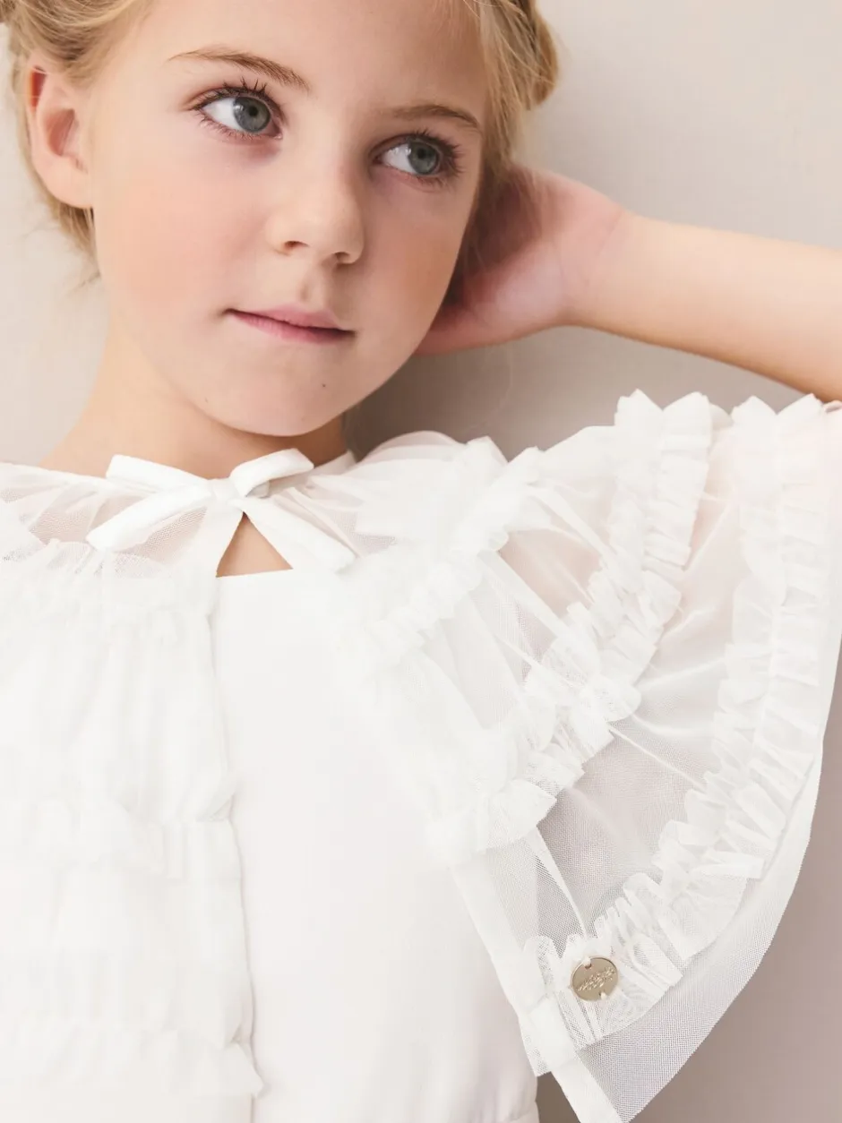 Gebreide Kleding|Laura Ashley Frill Bridesmaid Mesh Cape Cardigan