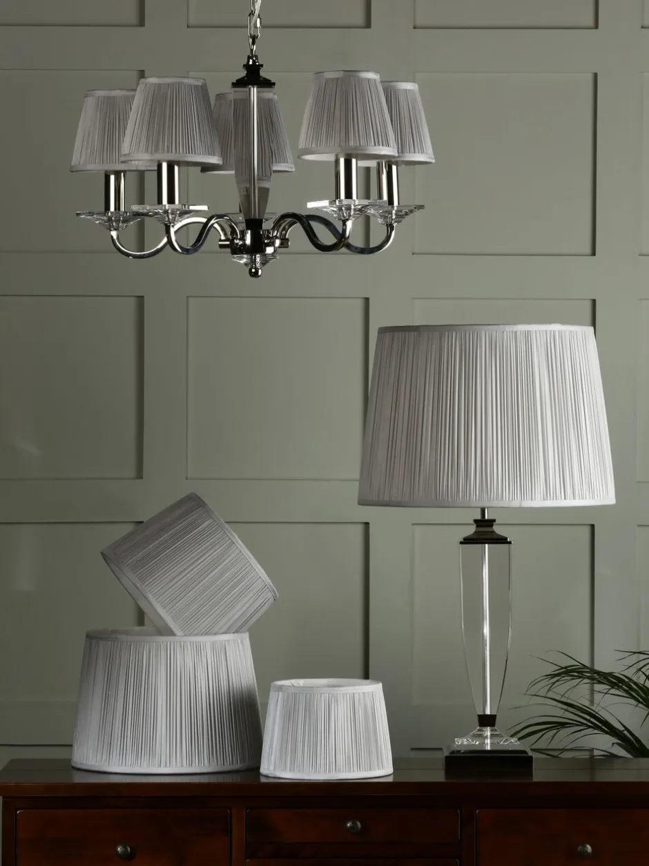 Laura Ashley*Laura Ashley geplooide zijden Hemsley empire verstelbare lampenkap Zilver