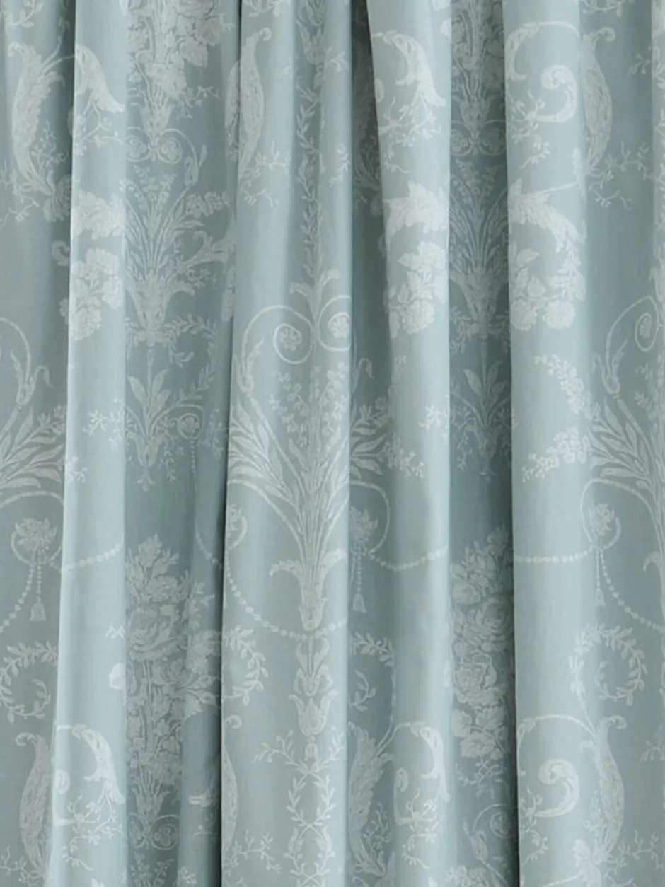 Laura Ashley|Gordijnen*Laura Ashley gevoerde verduisterende Josette plooigordijnen Eendeneiblauw