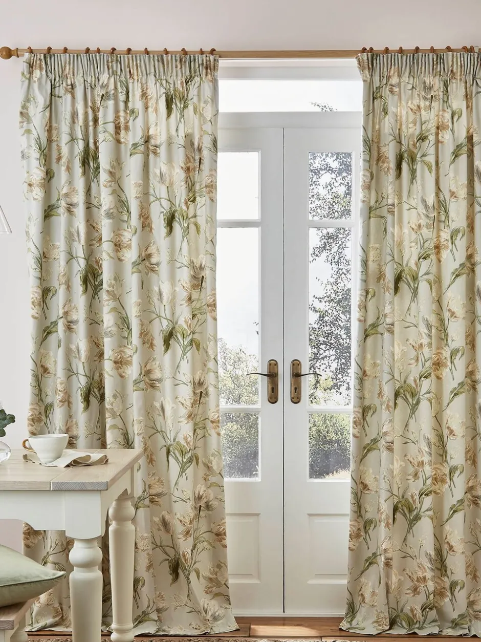 Laura Ashley|Gordijnen*Laura Ashley Gosford plooigordijnen Saliegroen