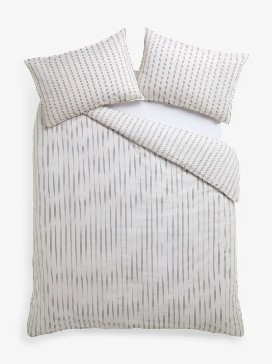Laura Ashley|Laura Ashley Henley Stripe 100% Cotton Duvet Cover and Pillowcase Set
