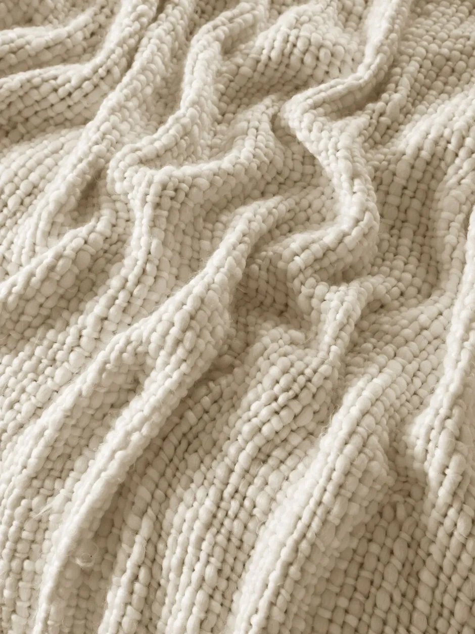 Laura Ashley|Laura Ashley Kimberly Chunky Woven Throw Natuurlijk